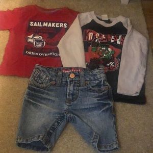 Boys freestyle Jean shorts. Mayoral tshirt boys size 2T